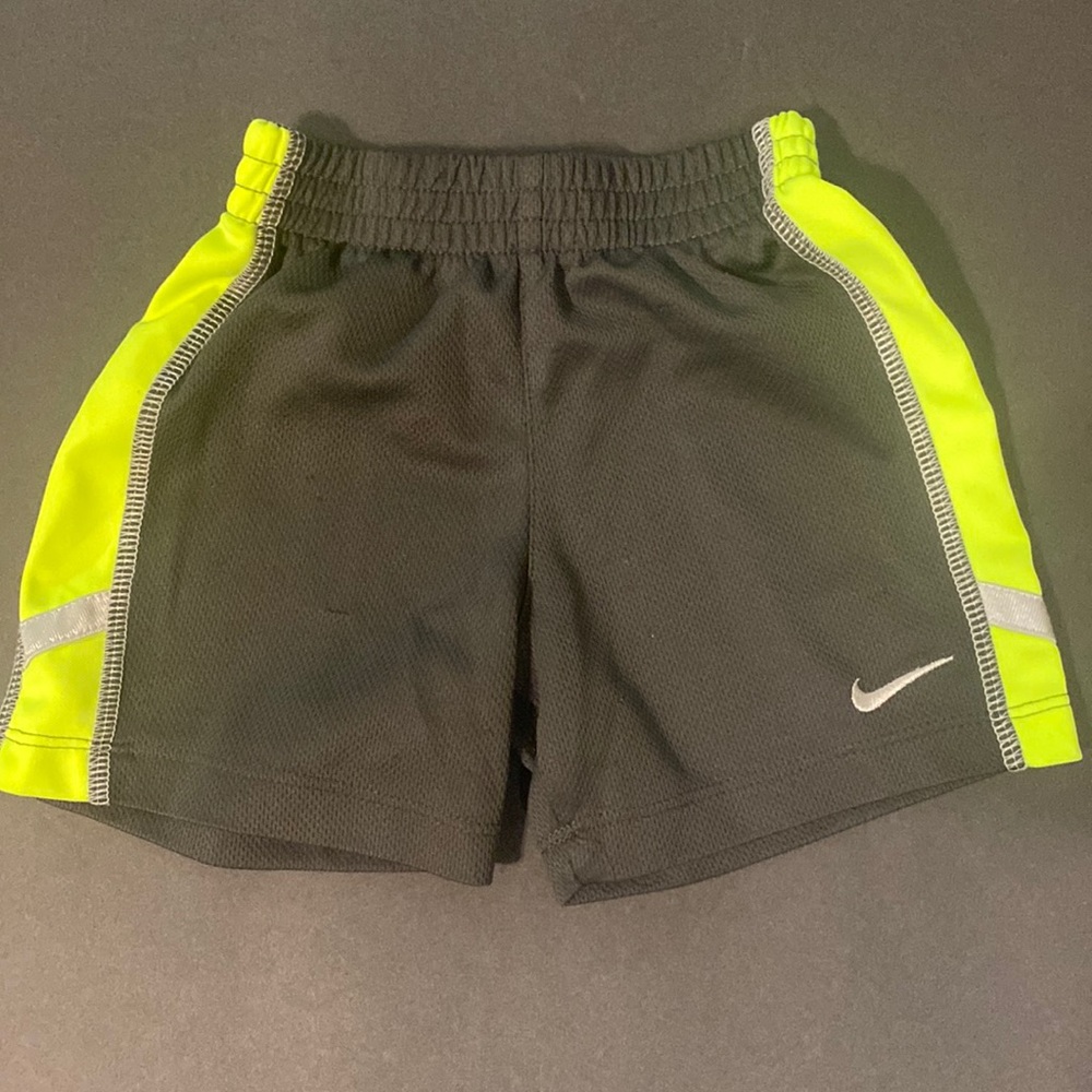 Nike‎ |Gray and Neon Yellow Baby Boys Gym Shorts | Size 8 mo